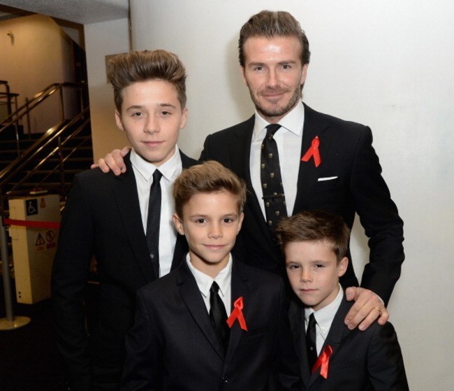 David Beckham and Brooklyn, Romeo and Cruz look alike